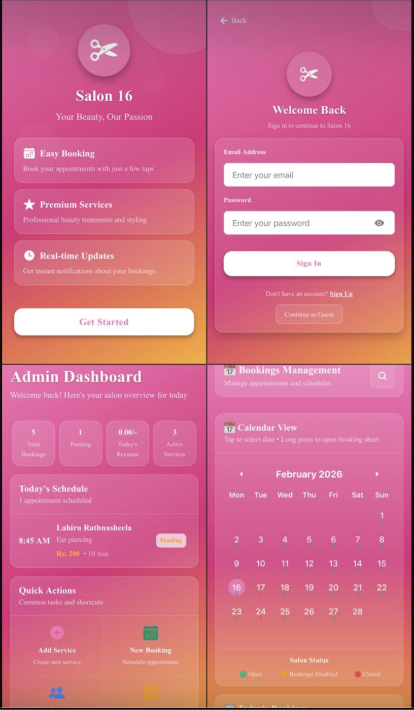 Salon16 – Admin Management App